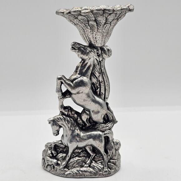 Arthur Court Horse Candlestick Holder Silver Aluminum Equestrian Taper or 2 inch - Picture 1 of 10